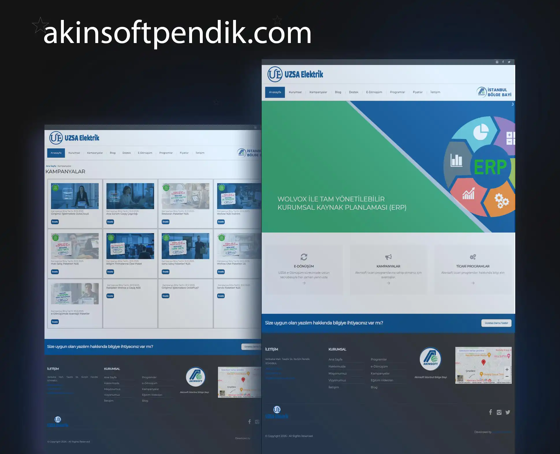 Uzsa Akınsoft Bölge Bayi Kurumsal Web Sitesi