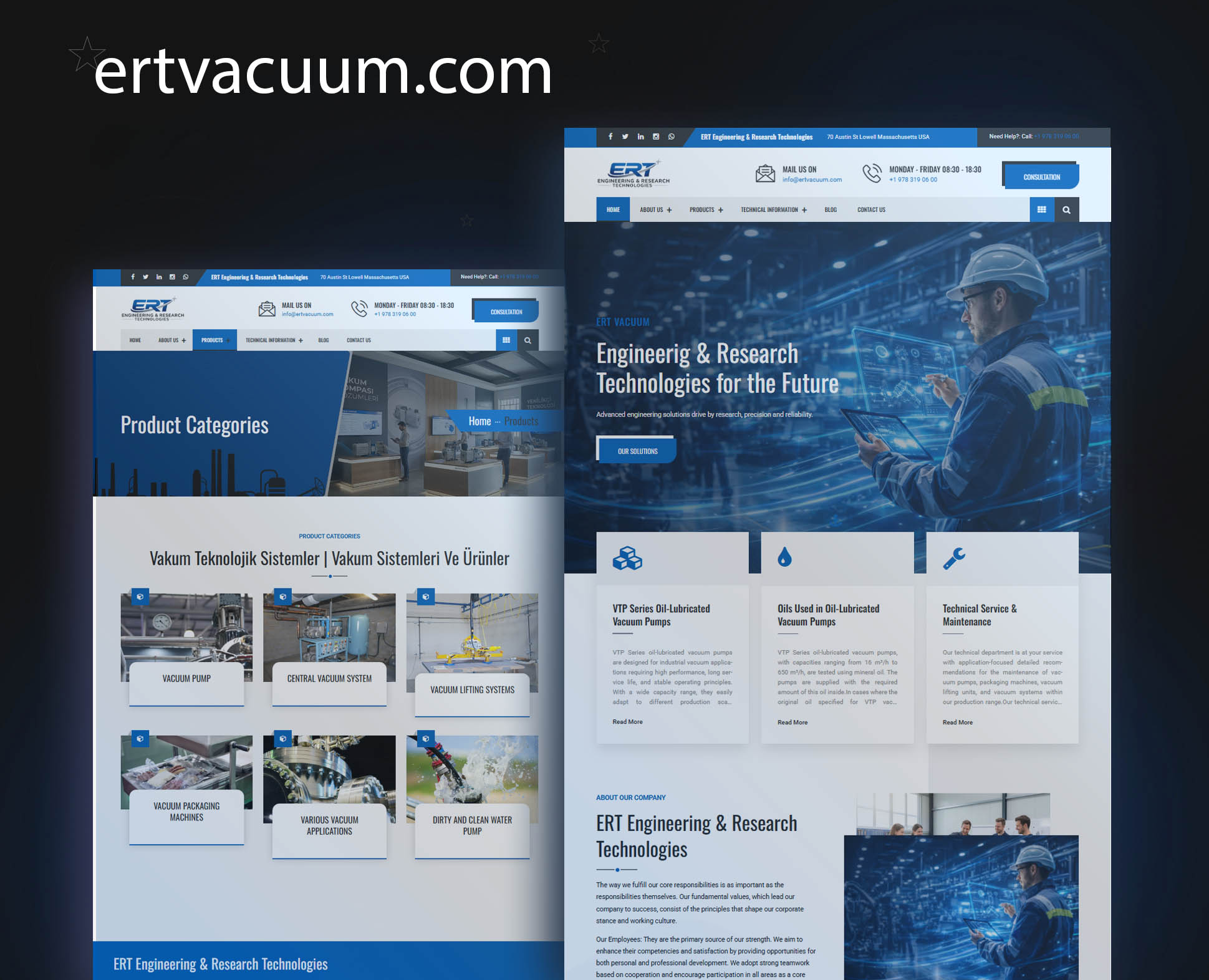 ERT Vacuum Kurumsal Web Sitesi